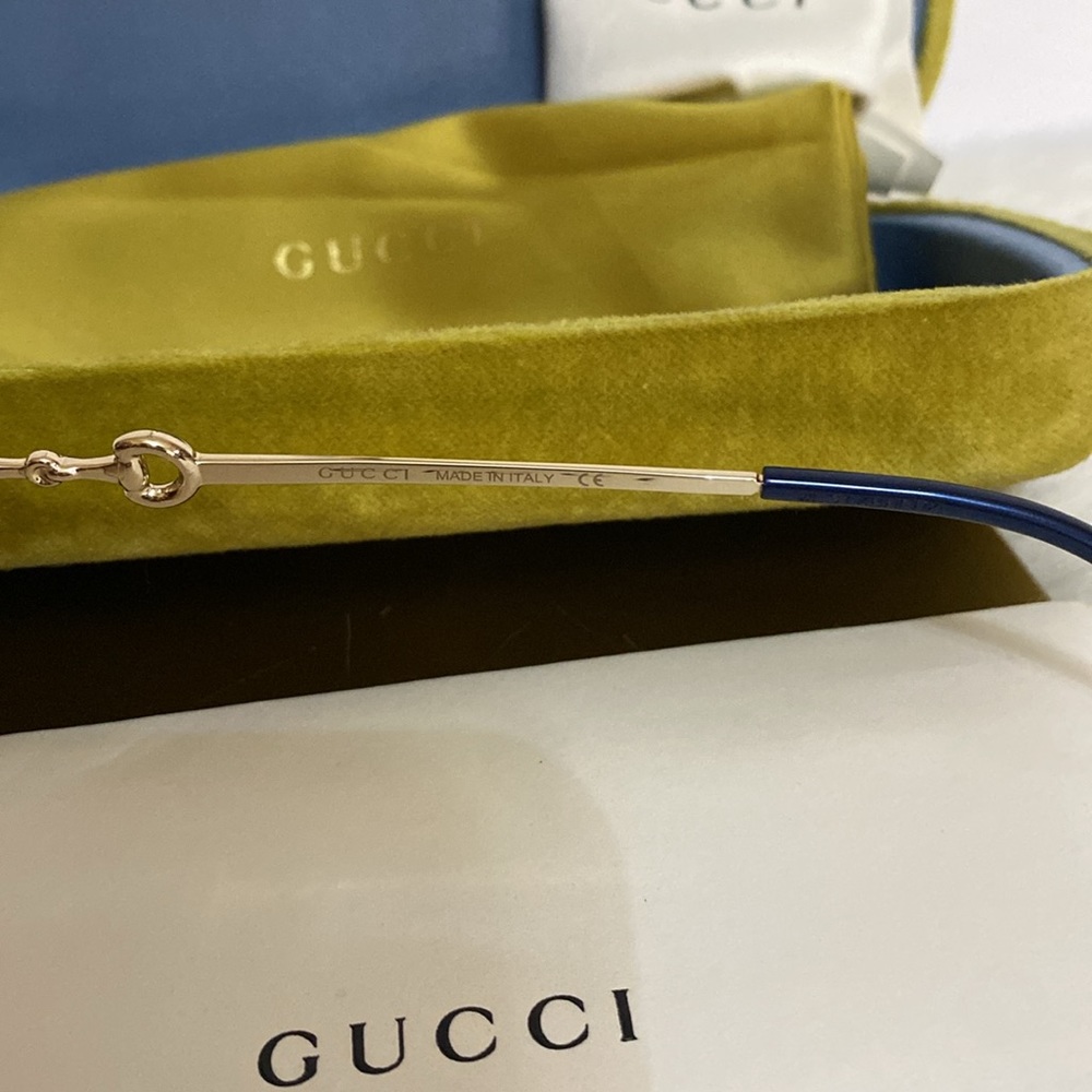 New Authentic Gucci Sunglasses GG0878S 003 59 Horsebit Oversized Round - Picture 8 of 12